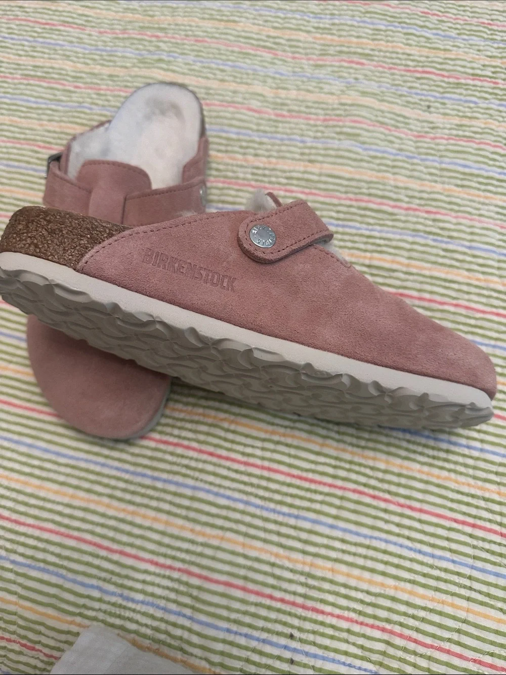 Birkenstock Kids Dusty Rose Suede Clog with Cork Midsole